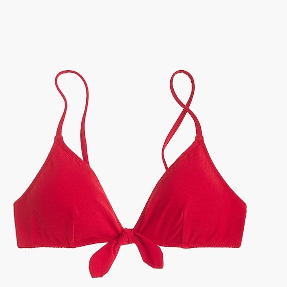 J. Crew tie-front pique nylon bikini top